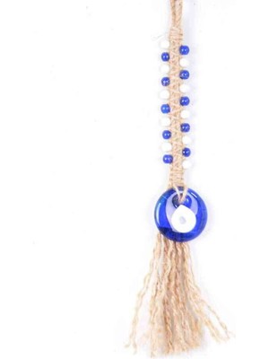 Depposite Nazar Makrome Oval Şekilli Tek Sıra Örme Boncuk Detaylı Duvar Süsü