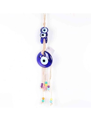 Depposite Nazar Makrome Oval Şekilli Üstten Dört Boncuk Detaylı Duvar Süsü