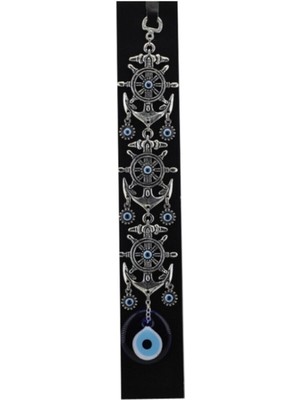 Depposite Cam Nazar Boncuklu Metal Duvar Süsü Çapa Modeli Üçlü 35x6.5 Cm