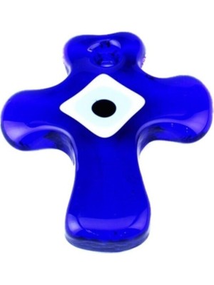 Depposite Cam Nazar Boncuğu Delikli Hac Modeli Büyük Boy 9.5 X 10.5 Cm