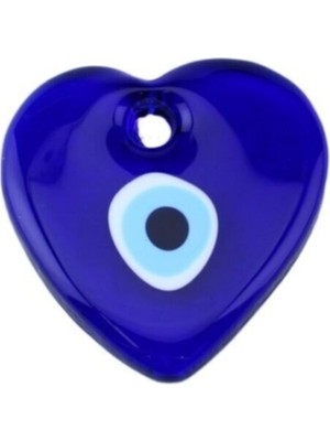 Depposite Cam Nazar Boncuğu Delikli Kalp Modeli Küçük 5.5 X5.5 Cm