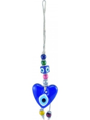 Depposite Nazar Boncuğu Cam Jut Ipli Kalp Figürlü 25x6 Cm