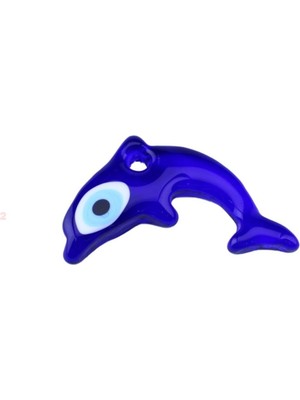 Depposite Cam Nazar Boncuğu Delikli Yunus Modeli Büyük Boy 6x12 Cm