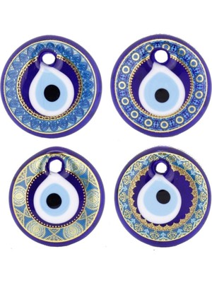 Depposite Cam Nazar Boncuğu Delikli Karışık Motifli Model 7 Cm - 4 Adet