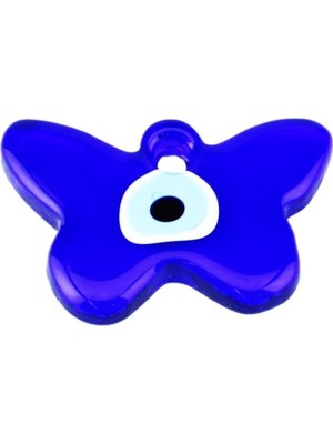 Depposite Cam Nazar Boncuğu Delikli Kelebek Modeli Büyük Boy 7x12 Cm
