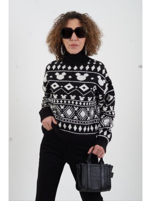 Zelish My Sister Siyah Mickey Desenli Kazak