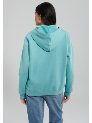 Mavi Kapüşonlu Basic Sweatshirt 167299-71463