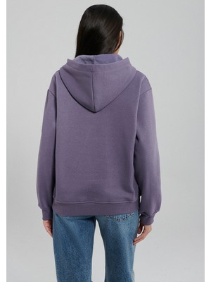 Mavi Kapüşonlu Mor Basic Sweatshirt 167299-70608