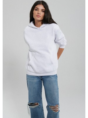 Mavi Kapüşonlu Gri Basic Sweatshirt 167299-85438