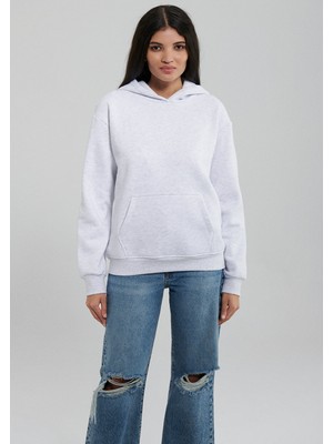 Mavi Kapüşonlu Gri Basic Sweatshirt 167299-85438