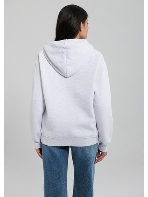 Mavi Kapüşonlu Gri Basic Sweatshirt 167299-85438