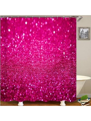 Haitn Su Geçirmez Duş Perdesi Glitter Polyester Perdeleri Banyo Dekor Duş Perdesi Yıkanabilir (150 * 180 Cm) (Yurt Dışından)