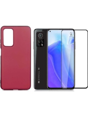 Coolacs Xiaomi Mi 10T 5g ile Uyumlu Soft Yumuşak Telefon Kılıfı ve 5d Tam Kaplayan Cam Ekran Koruyucu