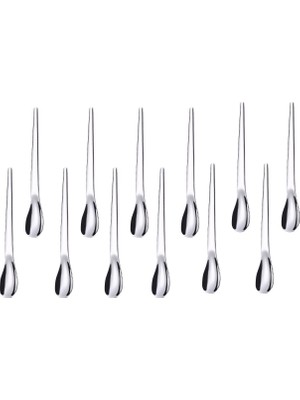 Chavin 304 Çelik 12 Adet Gri Lüx Modern Görünümlü Çay Kaşığı CIN581BY-12