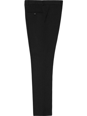 Süvari Düz Siyah Kumaş Pantolon Erkek Regular Fit Klasik Stil Boru Paça
