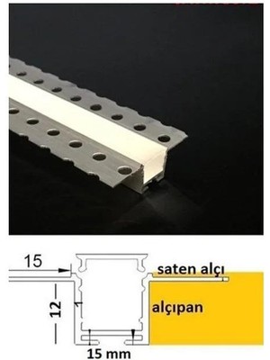 Sanec Sıva Altı LED Kanalı 3 Mt. / Ankastre LED Kanalı Beyaz
