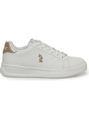U.S. Polo Assn. Kadın Beyaz Sneaker Spor Ayakkabı Düz Tabanlı Konforlu Malzeme