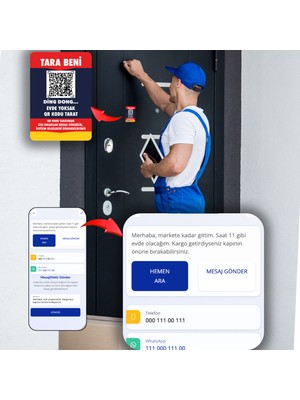 TaraBeni Akıllı Kapı Etiketi (Web Panelli Yönetilebilir Qr - Karekod Ev Kapı Etiketi)