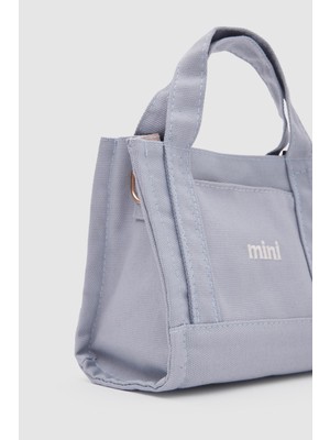 Shule Bags Kanvas Kumaş Çapraz Çanta Mini Mavi