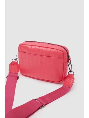 Shule Bags Croco Çapraz Çanta Arya Pembe