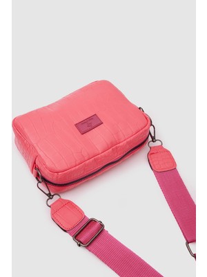 Shule Bags Croco Çapraz Çanta Arya Pembe