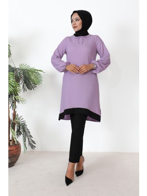 Moda Ebva Kolu Lastikli Tesettür TUNIK-3160 Lila