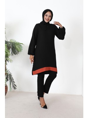 Moda Ebva Kolu Lastikli Tesettür TUNIK-3160 Siyah