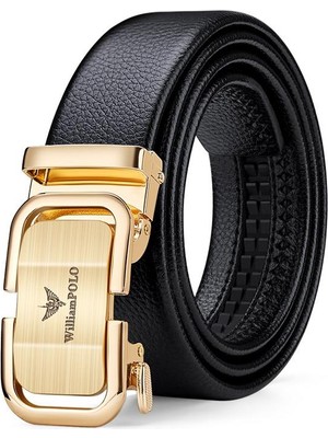 William Polo Deri Gold Metal Toka Erkek Kemer 130 cm