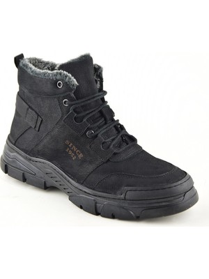 White World 775 Siyah Bot Hakiki Deri