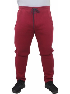 Starbattal Erkek Fermuarlı Eşofman Altı 3iplik %70 Pamuk %30 Poly Bordo Renkli Kışlık