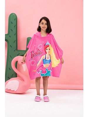 Özdilek Barbie Sea Lisanslı Kadife Çocuk Panço 4/9 Yaş