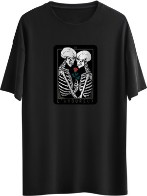 Noicasuale Love Skull  Tasarım Dijital Baskılı Regular Relax T-Shirt
