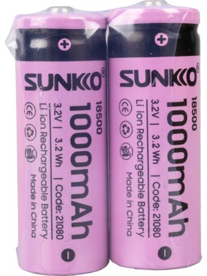 Sunkko Ifr 3.2 Volt 1000 Mah 18500 Şarj Edilebilir Pil (2li Paket)