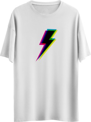 Noicasuale Cmyk Lightning  Tasarım Dijital Baskılı Regular Relax T-Shirt
