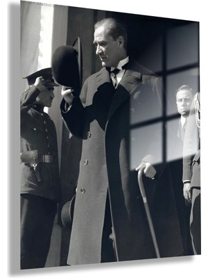 Gaagart Temperli Gerçek Cam Ofis Tablosu Mustafa Kemal Atatürk