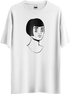 Noicasuale Girl Eye  Tasarım Dijital Baskılı Regular Relax T-Shirt