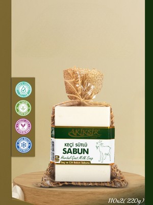 Akiksir Doğal Keçi Sütlü Sabun 2x110g 220g