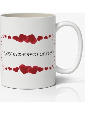 Nostaljik Lezzetler Aşkımız Ebedi Olsun Yazılı Sevgiliye Özel Sevgililer Günü Baskılı Kupa Bardak Kahve Kupa Bardak