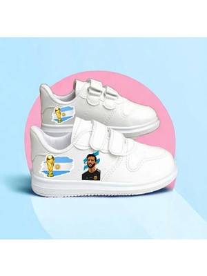 Amazoon Desing Takım Messi Baskılı Çocuk Spor Ayakkabı Sneaker