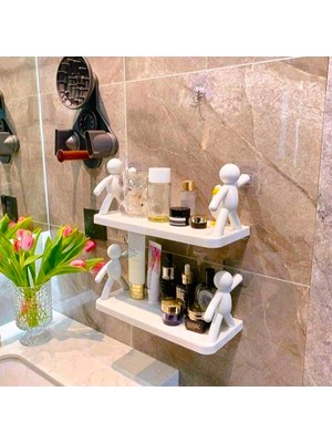 Perast Home Kendinden Yapışkanlı Adam/herkül Raf Banyo/wc/mutfak /ofis /çok Amaçlı Organizer 1 Adet 100O