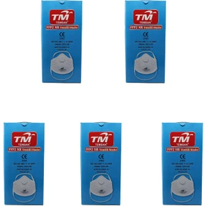 Tm Temsan Beyaz Ventilli Ffp2 Nr Toz Iş Güvenlik Sanayi Boya Konik Maske - 20 Adetlik 5 Paket