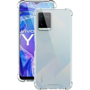 Vivo Y33S Crystal Sert Pc Antishock Darbe Emici Kenar Şeffaf Silikon Kılıf