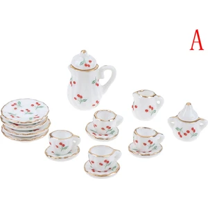 1:12 Minyatür 15 Adet Porselen Çay Bardağı Seti Chintz Çiçek Sofra Mutfak (Yurt Dışından)