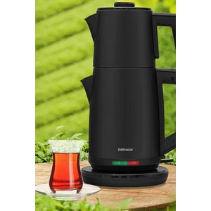 Akasya Siyah Xl 2200 Watt Patentli Damlatmayan Tasarımı Paslanmaz Çelik Çay Makinesi ve Su Isıtıcısı