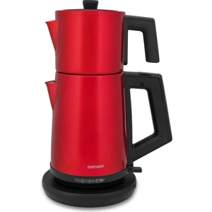 Akasya Kırmızı Xl 2200 Watt Patentli Damlatmayan Tasarımı Çelik Çay Makinesi ve Su Isıtıcısı
