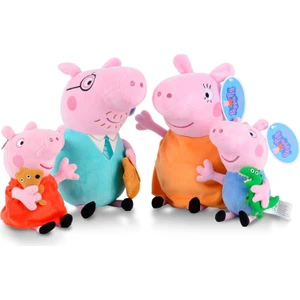 20-30CM Peppa Pig Ailesi Dört Kişilik Peluş Oyuncak Bebek 4 Adet (Yurt Dışından)