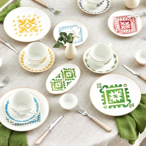 Forever Bone Kilim 26 Parça 6 Kişilik Kahvaltı Takımı