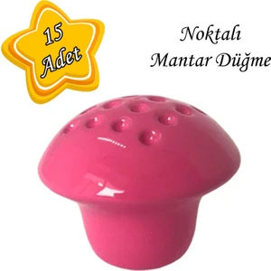 15 Adet Pembe Noktalı Mantar Düğme Kulp Çocuk Bebek Mobilya Çekmece Dolap Kapak Kulbu Metal Kulp Aksesuarları Vidalı