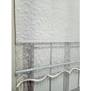 Bbb Bulut Desenli Boncuklu Çift Mekanizmalı Tül Stor Perde Beyaz Ts3048b