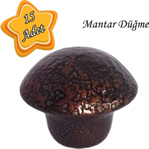 15 Adet Bakır Mantar Düğme Kulp Mobilya Çekmece Dolap Kapak Kulbu Metal Kulp Aksesuarları Vidalı